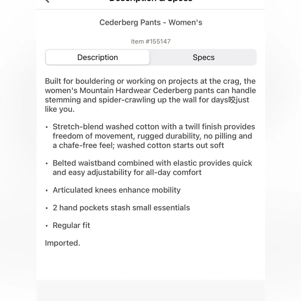 Women’s mountain harder cedarberg pants size small purple plum color - Picture 12 of 12